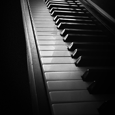 Black and white piano