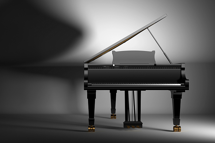 Black color elegant grand piano
