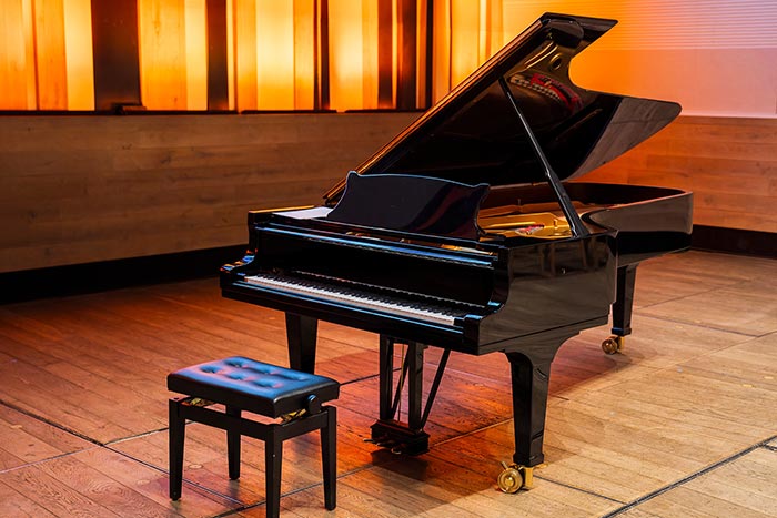 Black grand piano