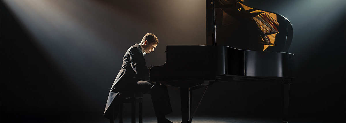 Classical pianist performing