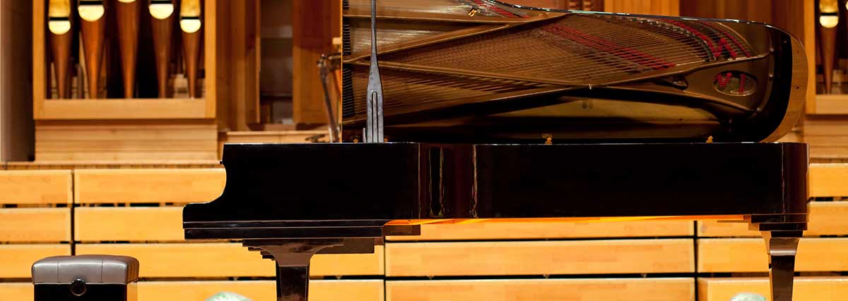 grand piano on stage