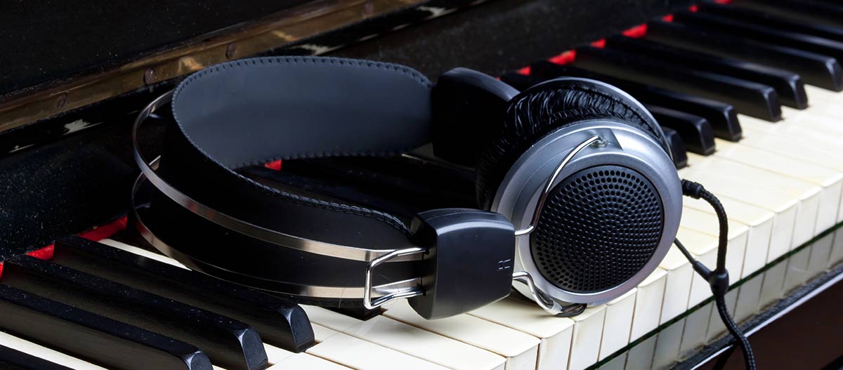 Headphones on the piano