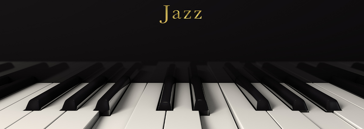 Piano with jazz word written on it