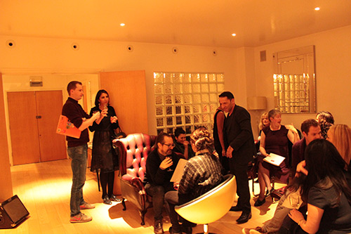 Socialising at the Christmas concert