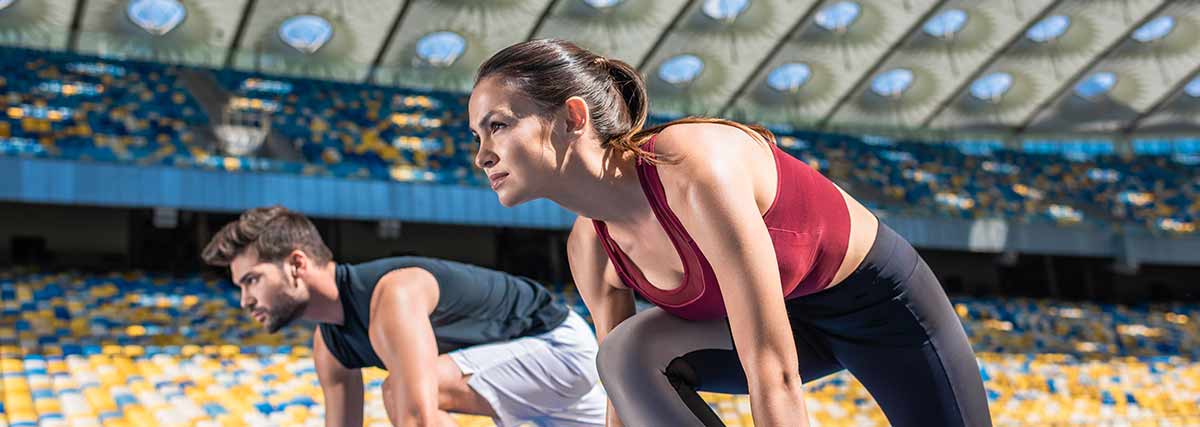 woman and man on starting line