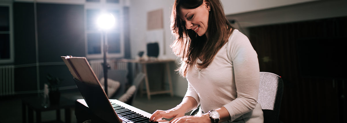 Woman playing piano