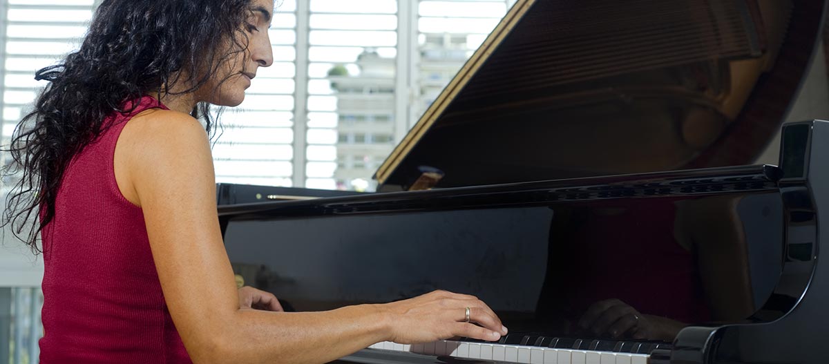 Woman playing piano