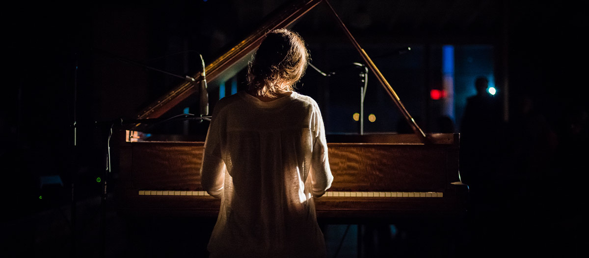 Woman playing piano