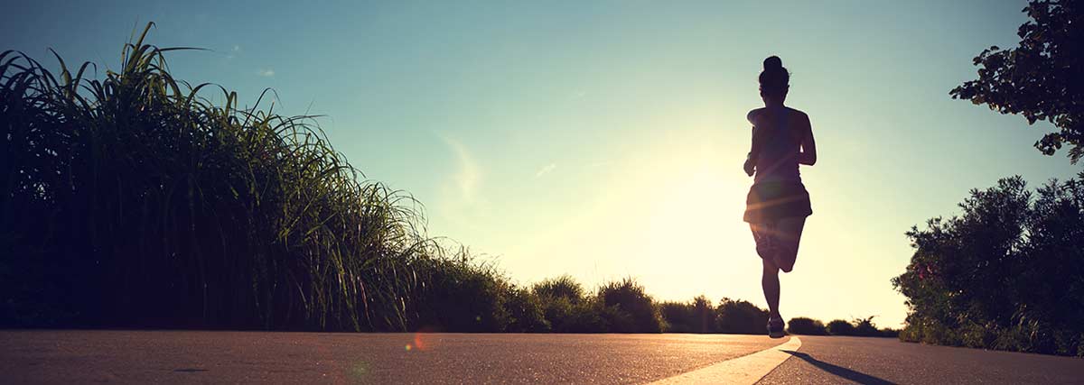 Woman running outdoors